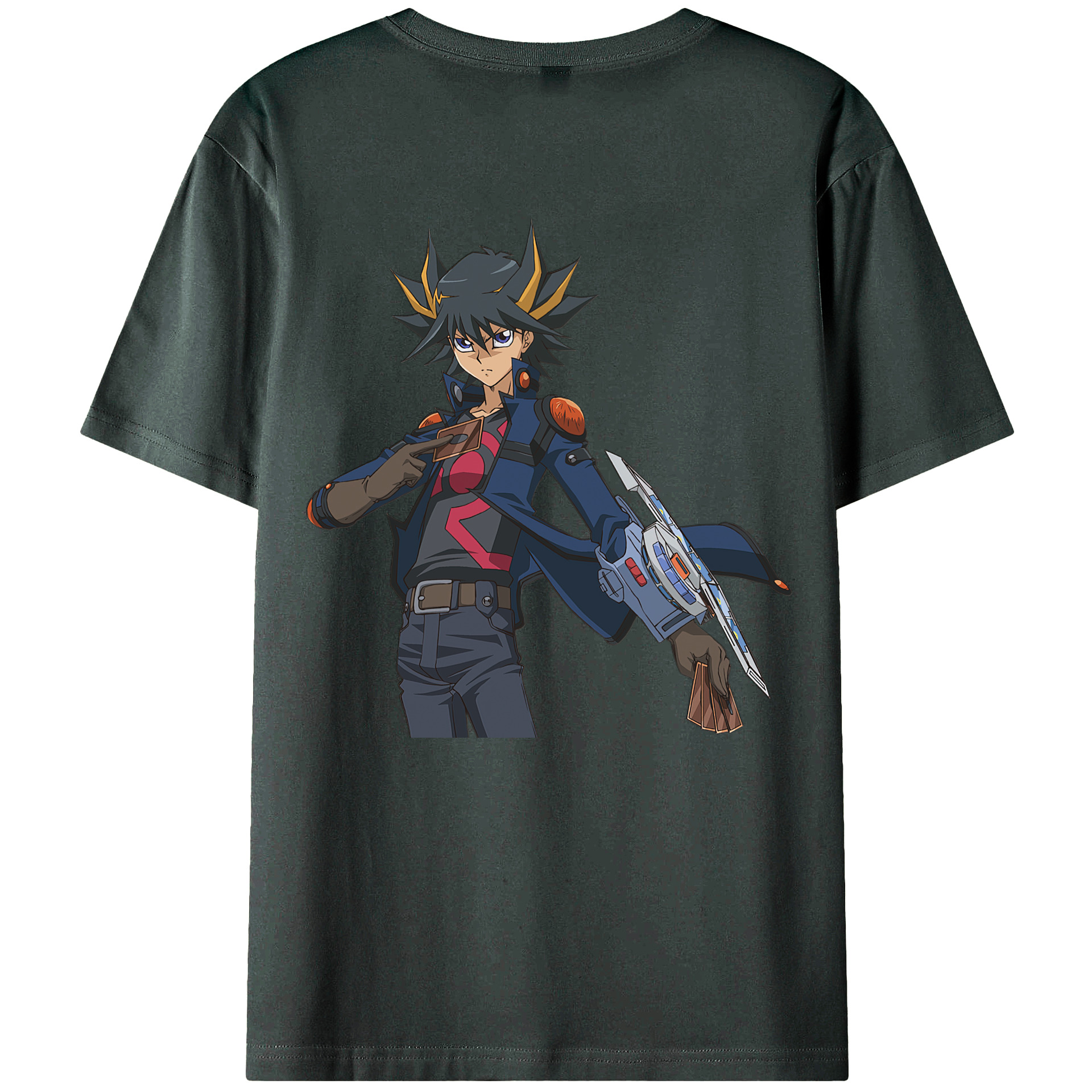 （画像用） 遊☆戯☆王 Yu-Gi-Oh! 綿100％ メンズ半袖Tシャツ（バックプリント） 通気性